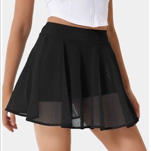 Black Mesh Tennis Skirt